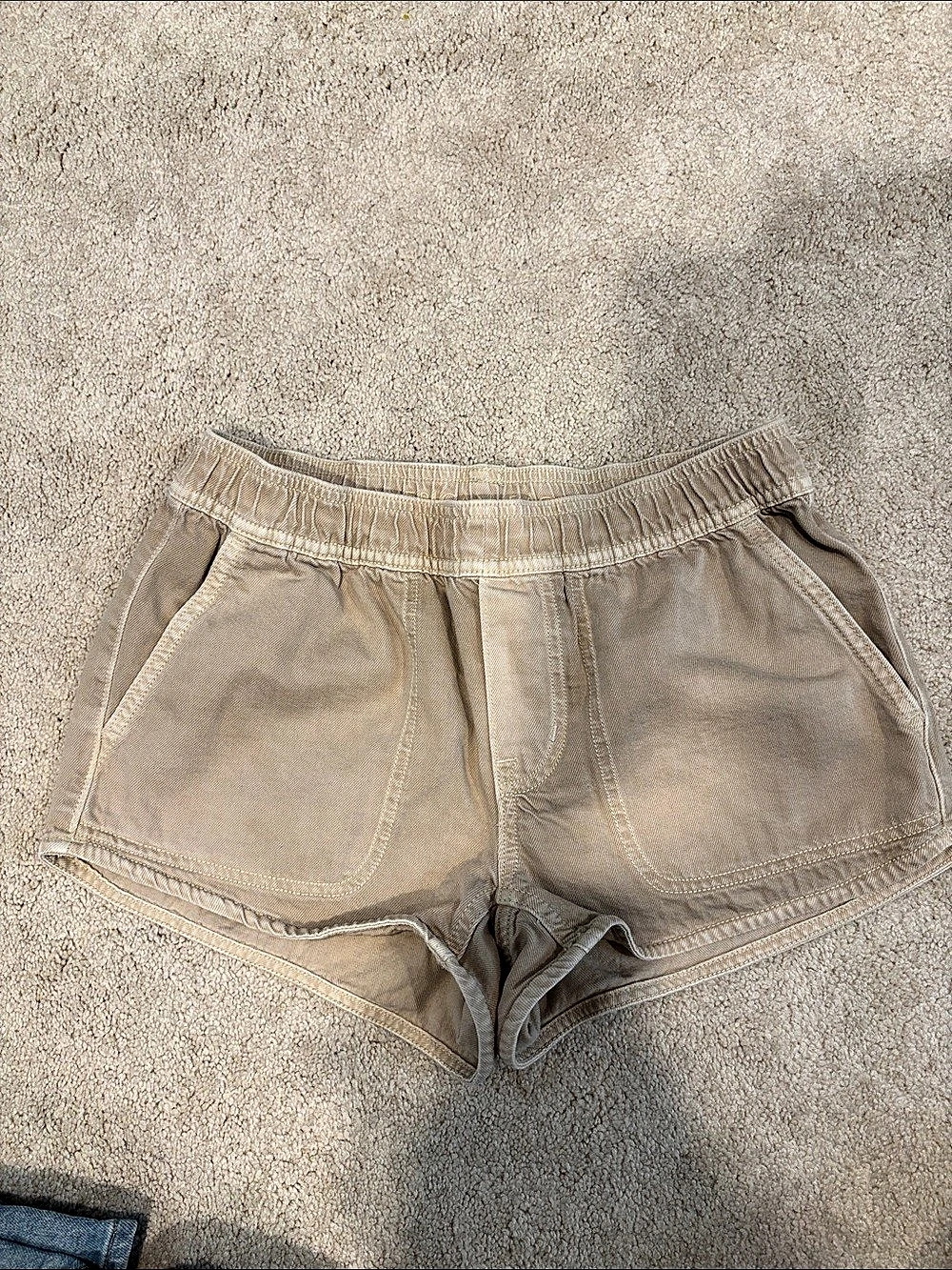 American Eagle High Waist Cotton Shorts in Beige Size XS
